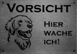 Golden Retriever | Edelstahl Warnschild Hundeschild